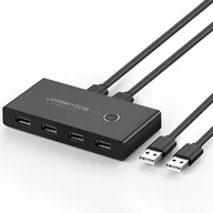 Adaptery i przejściówki - UGREEN Switch przełącznik KVM USB 2x4  USB 2.0 czarny) - miniaturka - grafika 1