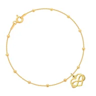 Bransoletki - Bransoletka pozłacana - serce i nieskończoność - miniaturka - grafika 1