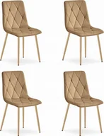 Krzesła - Leobert Krzesło LIBRA - brązowy aksamit / nogi kolor drewna x 4 - miniaturka - grafika 1