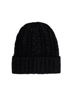 ONLY Women's ONLSALLY Life Cable Knit BEANIEACC czapka, Black/Detail:with DTM Lurex, ONE Size, Black/Szczegóły: WITH DTM LUREX, jeden rozmiar - Czapki damskie - miniaturka - grafika 1