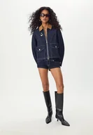 Kurtki damskie - Stradivarius Katana jeansowa łączona WYBLAKŁY DENIM XS - miniaturka - grafika 1