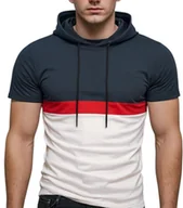 Koszulki męskie - Koszulka męska t-shirt kolorowy z kapturem Recea - miniaturka - grafika 1