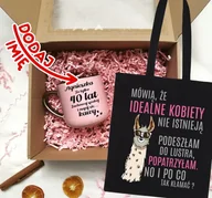 Gadżety dla niej i dla niego - Zestaw prezentowy na 40 urodziny - kubek na 40 z imieniem oraz torba - miniaturka - grafika 1