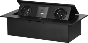 Orno Gniazdo meblowe Orno OR-GM-9034/B wpuszczane w blat z ładowarką USB 2x2P+Z 2xUSB typ A+C; 3,6A czarne - Gniazdka elektryczne - miniaturka - grafika 1