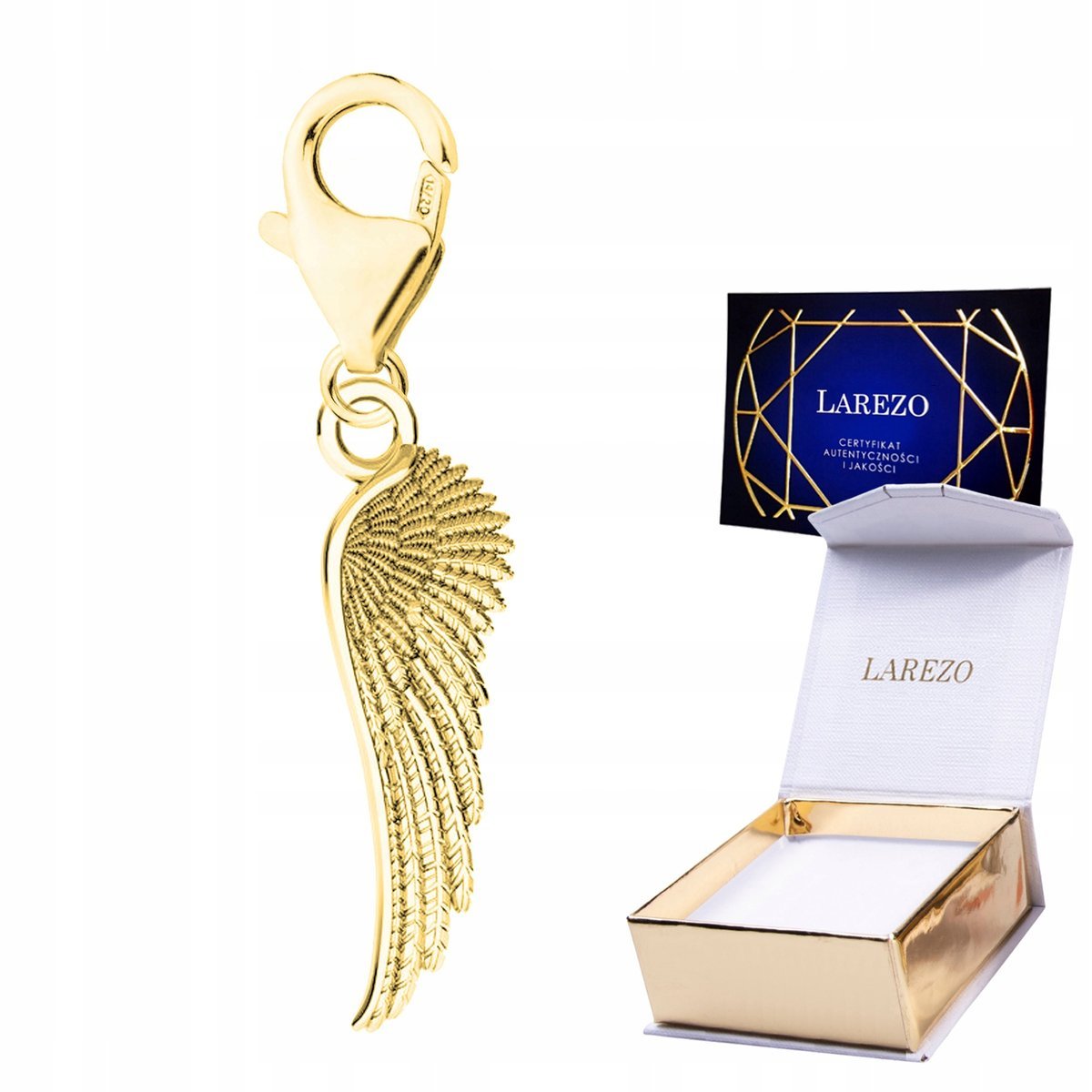 ZAWIESZKA ZŁOTA Wisząca Anielska ze Skrzydłem Skrzydło Anioła SREBRO 925