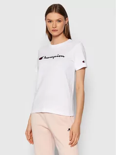 Koszulki i topy damskie - Champion T-Shirt Script Logo 114472 Biały Regular Fit - grafika 1