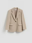 Marynarki i żakiety damskie - Reserved - Jednorzędowa marynarka - beżowy - miniaturka - grafika 1