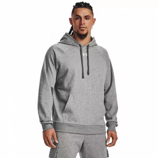 Męska bluza dresowa nierozpinana z kapturem Under Armour UA Rival Fleece Hoodie - szara - UNDER ARMOUR - Bluzy sportowe męskie - miniaturka - grafika 1