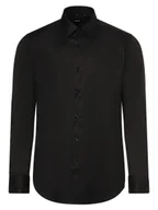 Koszule męskie - BOSS Koszula męska - P-HANK-kent-C1-222 Mężczyźni Slim Fit czarny jednolity, 38 - miniaturka - grafika 1