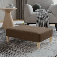 Pufy i podnóżki - shumee shumee Podnóżek brązowy 78x56x32 cm tapicerowany tkaniną - miniaturka - grafika 1