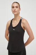 Koszulki sportowe damskie - Puma top treningowy Strong kolor czarny - miniaturka - grafika 1