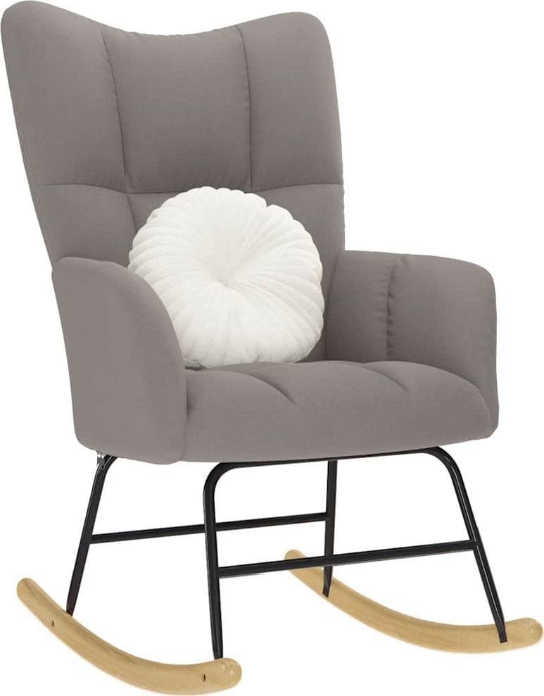 vidaXL Fotel bujany, kolor taupe, tapicerowany tkaniną
