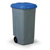 Kosze na śmieci - B2B Partner Mobilny kosz na śmieci do segregacji, 100 l, niebieskie wieko 100-BLB - miniaturka - grafika 1