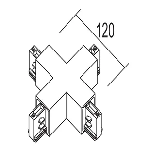 IVELA Ivela łącznik X system 3-fazowy LKM, srebrny - Akcesoria do oświetlenia - miniaturka - grafika 1