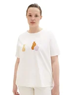 Koszulki i topy damskie - TOM TAILOR Damska koszulka z nadrukiem plus size, 10315 - Whisper White, 52 - miniaturka - grafika 1