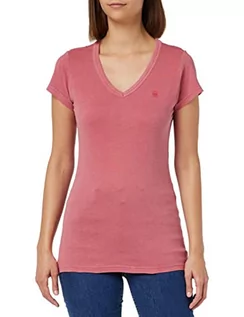 Koszulki i topy damskie - G-STAR RAW Women's Eyben Stripe Slim V-Neck Top T-Shirt, różowy (pink Ink gd D21314-B059-D833), S, różowy (Pink Ink Gd D21314-b059-d833), S - grafika 1