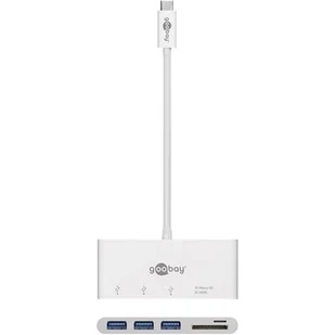 Goobay Adapter USB USB-C USB-A microSD/SD Biały 62097 - Adaptery i przejściówki - miniaturka - grafika 1