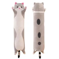Maskotki i pluszaki - DŁUGI KOT KOTEK MASKOTKA PODUSZKA 70CM SZARY - miniaturka - grafika 1