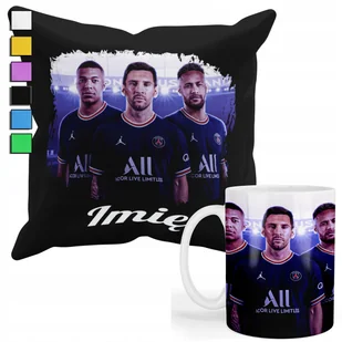 ZESTAW KUBEK + PODUSZKA Z POSZEWKĄ- DLA FANA MESSI,NEYMAR,MBAPPE + IMIĘ - Gadżety dla niej i dla niego - miniaturka - grafika 1
