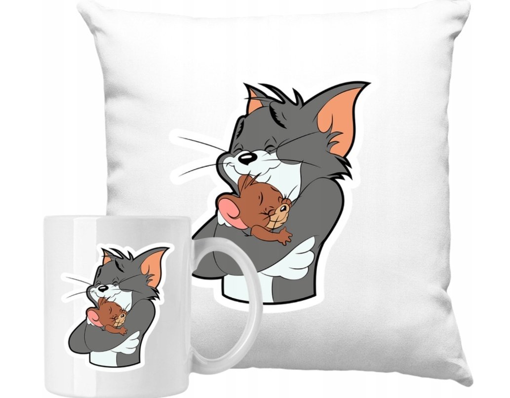 ZESTAW PODUSZKA + KUBEK Bajka Tom I Jerry Pomysł Na Prezent +IMIĘ #2