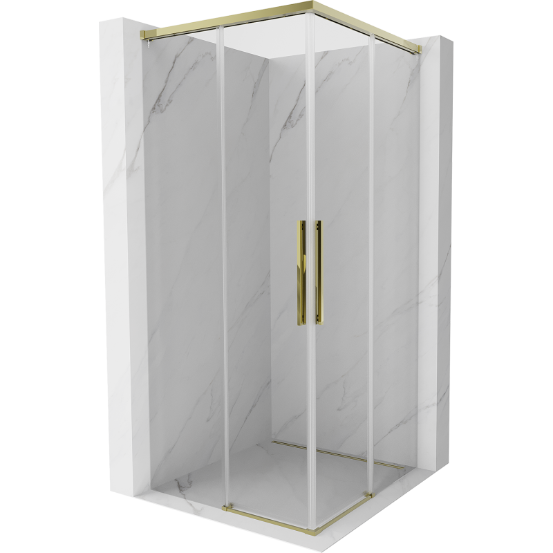 Mexen Rox Duo kabina prysznicowa rozsuwana 80 x 80 cm, transparent, złota - 8C2D-080-080-50-00