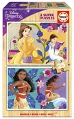 Puzzle - Educa, Puzzle, Disney, Piękna i Bestia / Vaiana: Skarb oceanu (drewniane), 2 x 25 el. - miniaturka - grafika 1