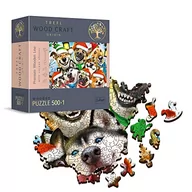 Puzzle - Puzzle TREFL Wood Craft Świąteczne pieski 20173 (500 elementów) - miniaturka - grafika 1