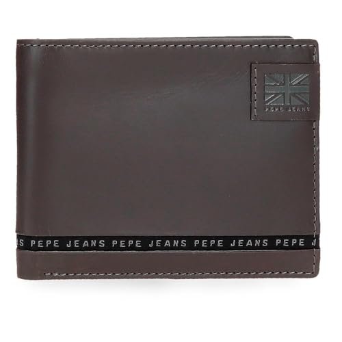 Pepe Jeans Pasek poziomy portfel z portmonetką brązowy 11x8x1 cm Skóra by Joumma Bags, Brązowy brązowy, Talla única, Poziomy portfel z portfelem