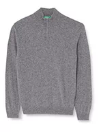 Koszulki męskie - United Colors of Benetton Koszulka męska M/L 1002u7057 sweter, szary 507, S - miniaturka - grafika 1