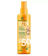 Balsamy i kremy do opalania - Farmona HERBAL CARE SUN SPF 50 ROŚLINNE WODOODPORNE MLECZKO DO OPALANIA DLA DZIECI ALOES Z WODĄ TERMALNĄ 150ML - miniaturka - grafika 1