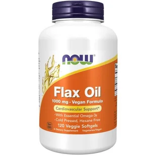 NOW FOODS Flax Oil Vegan Formula - Olej z nasion lnu 1000 mg (120 kaps.) - Witaminy i minerały - miniaturka - grafika 1
