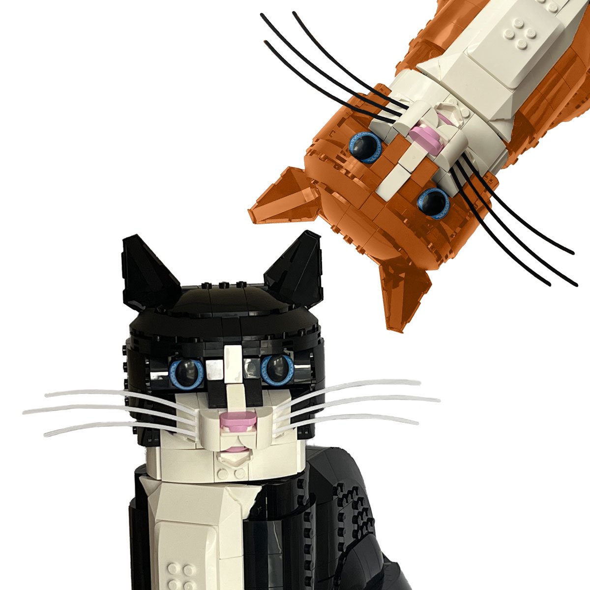 Zestaw Białych i Czarnych Kocich Wąsów do LEGO Ideas 21349 21376 – 2 pary