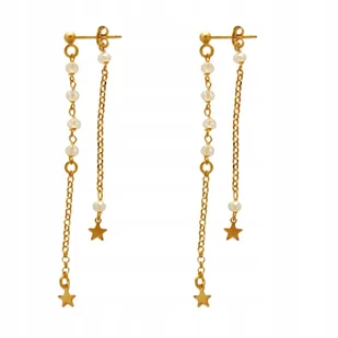 Pozłacane Kolczyki z Gwiazdką i Cyrkoniami Pr.925 - Kolczyki - miniaturka - grafika 1