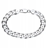 Bransolety męskie - Gruba Bransoletka Srebrna Męska Pancerka Srebro 925 Diamentowana 8Mm Pełna - miniaturka - grafika 1