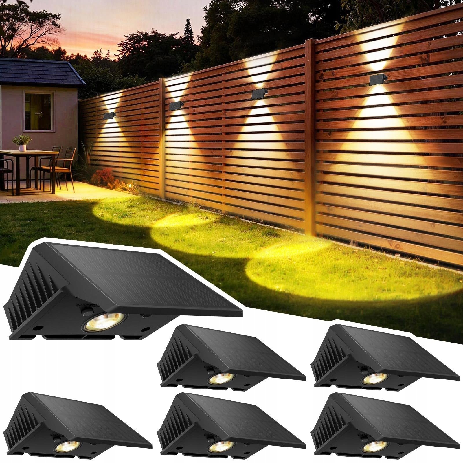 Vilde Lampy solarne LED do ogrodu, oświetlenie zewnętrzne ciepłe 6 sztuk IP67