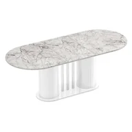 Stoły - Stół rozkładany CESARO Venatino White HG + Biały HG - miniaturka - grafika 1