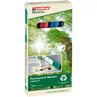 Edding Markery permanentne ekologiczne 4 kol. etui okr.końc. 214s ed - Markery permanentne - miniaturka - grafika 1