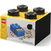 Pojemniki na zabawki - Lego POLTOP POLTOP Pojemnik z szufladą Brick 4 czarny - miniaturka - grafika 1
