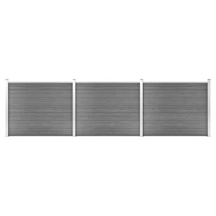 vidaxl Zestaw ogrodzeniowy z WPC, 526x146 cm, szary! 3070456 - Ogrodzenia - miniaturka - grafika 1