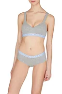 Biustonosze - Emporio Armani Women's Iconic Logoband Biustonosz Wyściełany Biustonosz Damski, Lekki szary Melange, L - miniaturka - grafika 1