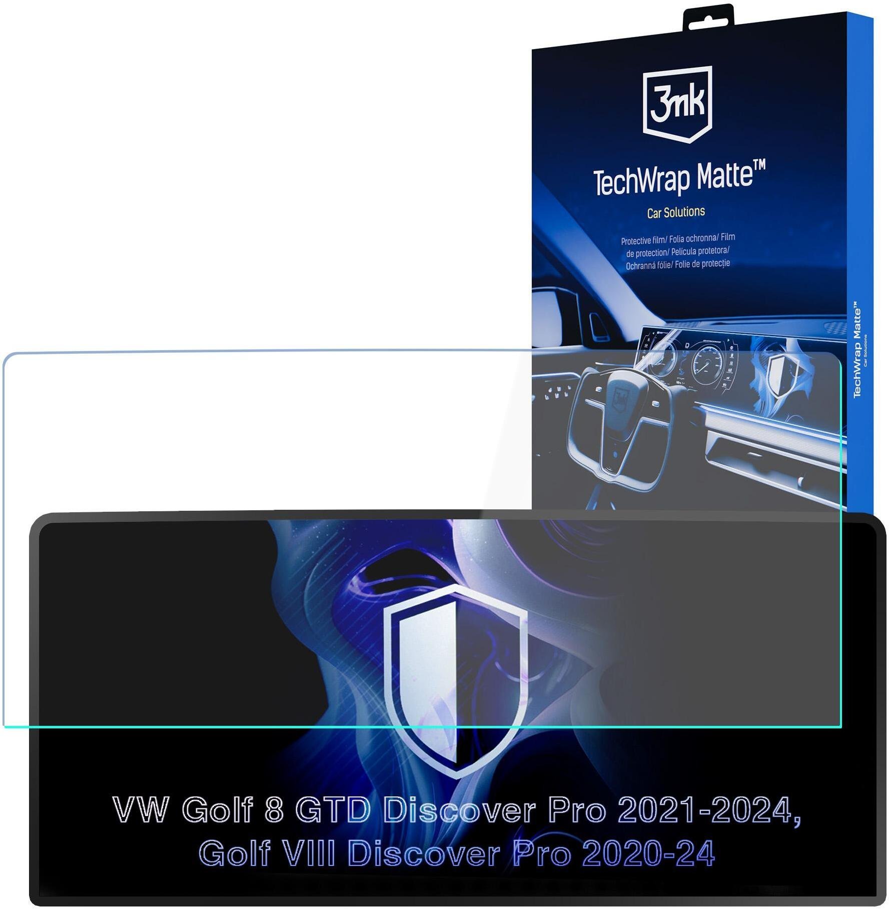 3MK VW Golf 8 GTD Discover Pro 2021-24 - 3mk TechWrap Matte Center Display