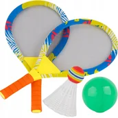 Zabawki i gry sportowe - Zestaw Rakietek do Badmintona dla Dzieci i Rodziny – 2 Rakietki + Lotka + Piłeczka, Lekkie Paletki do Gry na Plażę, do Ogrodu i na Wodę, Bezpieczna .. - miniaturka - grafika 1