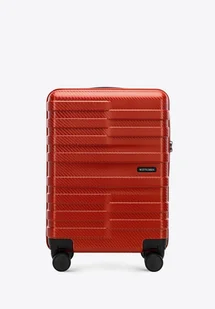 Walizka kabinowa z polikarbonu w poziome pasy czerwona - Walizki Walizka kabinowa z polikarbonu w poziome pasy czerwona - Walizki - miniaturka - grafika 1