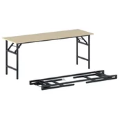 Stoły i stoliki do biura - B2B Partner Stół konferencyjny FAST READY z czarnym stelażem, 1700 x 500 x 750 mm, brzoza 499529 - miniaturka - grafika 1