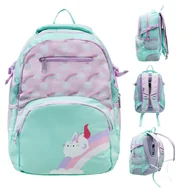 Plecaki szkolne i tornistry - Plecak szkolny, Pusheen, dwukomorowy, chmurki, różowo - miętowy kot - miniaturka - grafika 1