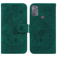 Etui i futerały do telefonów - Do skórzanego etui na telefon Motorola Moto G50 Butterfly Rose Zielony - miniaturka - grafika 1