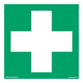 Systemy ekspozycyjne i znaki informacyjne - AE003 PIERWSZA POMOC MEDYCZNA, FS - FOLIA SAMOPRZYLEPNA FOTOLUMINESCENCYJNA; (350X350MM) - miniaturka - grafika 1