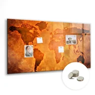 Tablice i flipcharty - Szklana Tablica Magnetyczna - 120x60 cm, Duża mapa świat - miniaturka - grafika 1