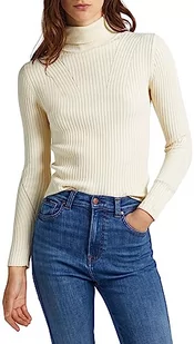 Pepe Jeans Damski sweter Dalia z zawijanym kołnierzem, beżowy (kość słoniowa), XL - Swetry damskie - miniaturka - grafika 1