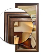 Lustra - Stylowe lustro w drewnianej patynowanej ramie orzech 140x60 - miniaturka - grafika 1